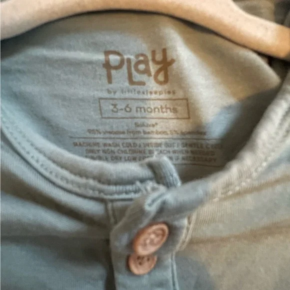 Little Sleepies Long-Sleeve Henley One-Piece Bodysuit - Sage Green 3-6 months - Picture 2 of 2